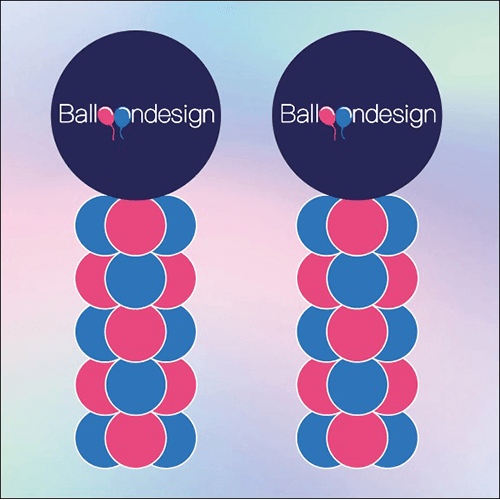 Balloondesign twee ballon pilaren